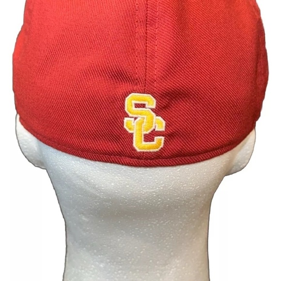 Nike Embroidered USC Trojans Football Baseball Cap Hat Cardinal Red & White NWOT - Picture 3 of 6